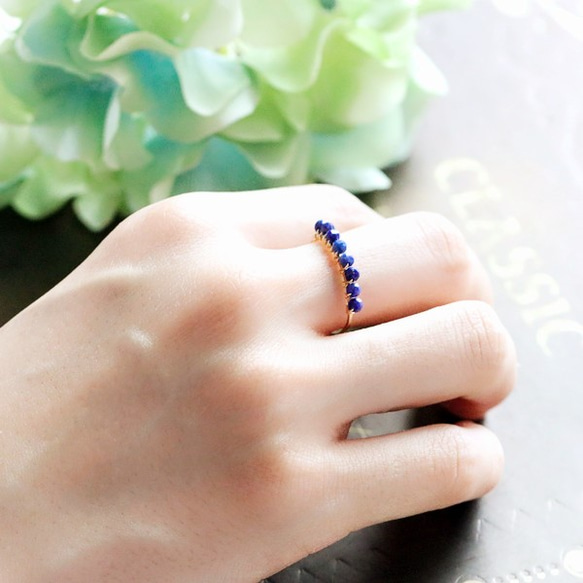 祝好運成功運氣Lapis Lazuli戒指粉紅戒指Farang戒指12月誕生石單品 第3張的照片
