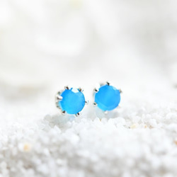特價霓虹藍瑪瑙耳環第二隻耳環耳環 2 種尺寸 第3張的照片