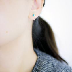 特價霓虹藍瑪瑙耳環第二隻耳環耳環 2 種尺寸 第5張的照片