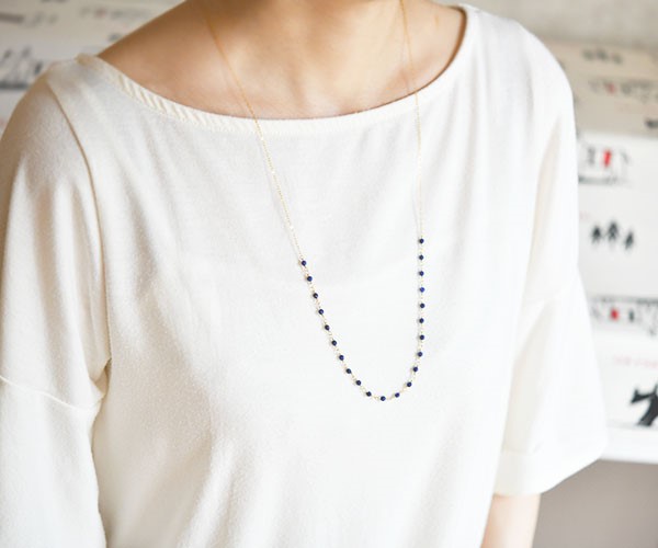 幸運成功運UP ラピスラズリのロングネックレス 12月誕生石