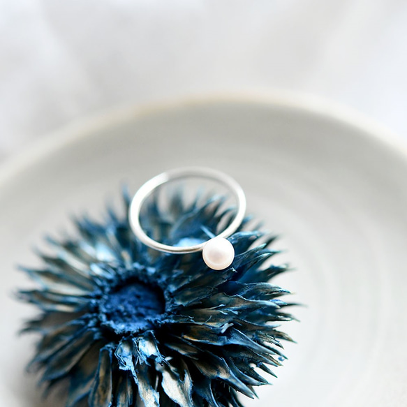 一粒淡水珍珠，分別帶來幸福的小指環，法朗吉環，六月誕生石 第4張的照片
