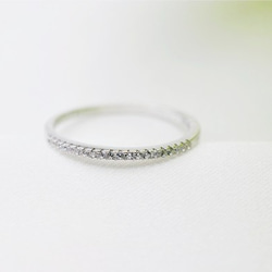 出售銀鋯石戒指小指戒指 第1張的照片