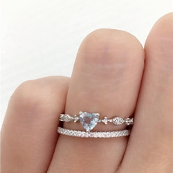 出售銀鋯石戒指小指戒指 第3張的照片