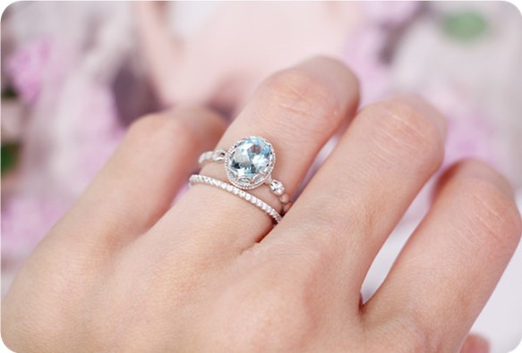 出售銀鋯石戒指小指戒指 第4張的照片