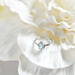 天藍色托帕石戒指可吸引您的需要和機會小指戒指戒指也可以分層〜11月生日石 第5張的照片