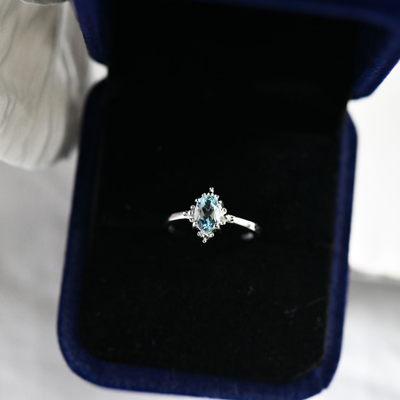 天藍色托帕石戒指可吸引您的需要和機會小指戒指戒指也可以分層〜11月生日石 第6張的照片