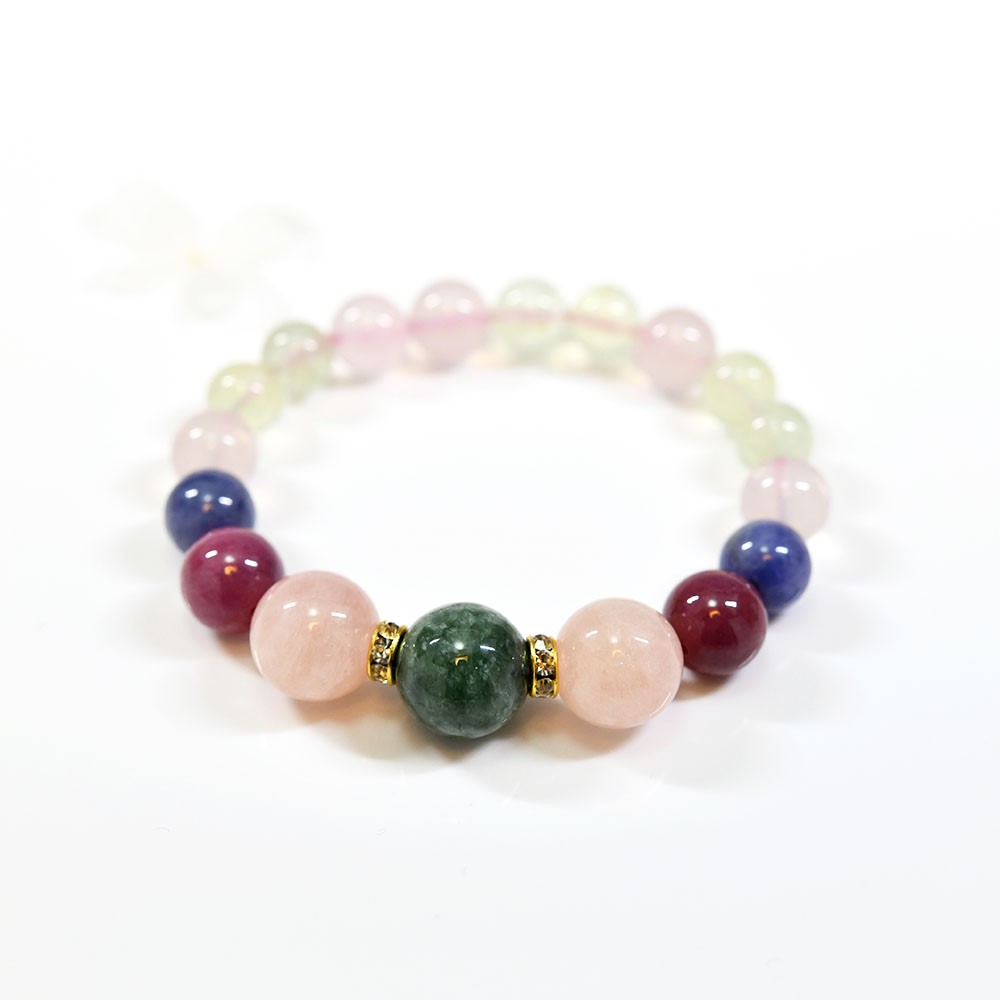 人生の成功を守護する奇跡の石 翡翠 タンザナイト モルガナイト ロードナイト 6種類天然石のブレスレット