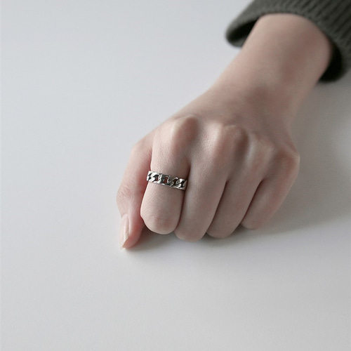 アンティーク風 シルバー925喜平チェーンリング フリーサイズ 1