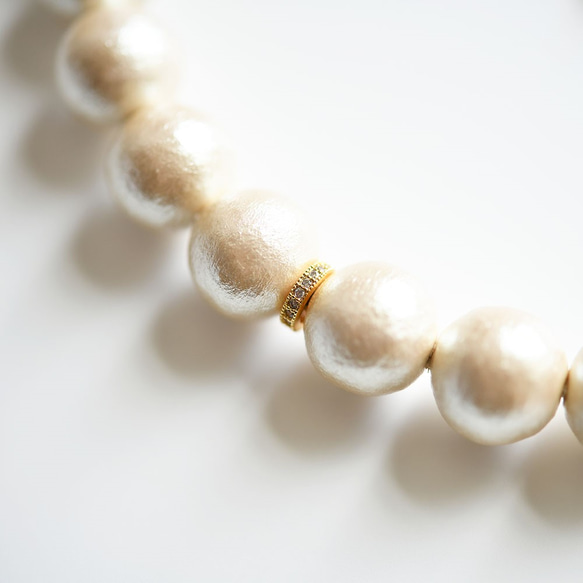 原創棉珍珠和氧化鋯頸鍊 第4張的照片
