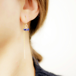 14KGF 小青金石美國耳環 十二月誕生石耳環 可能 第6張的照片