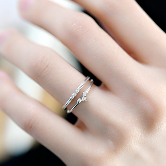 迷你心形戒指，小指戒指，指骨戒指，可疊戴~ 第2張的照片