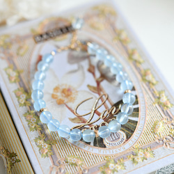 天使石海藍寶石手鍊三月生日石 第10張的照片