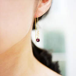 Rhodolite Garnet 美國耳環 一月生日石耳環 OK 第4張的照片