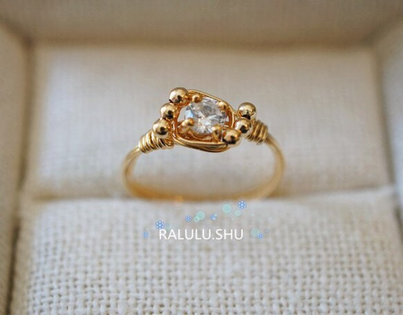 光復..銷售 - 特價[RALULU.SHU] 14KGF晶鋯石戒指小指戒指 第4張的照片