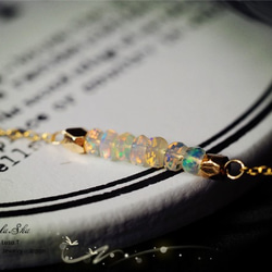 最上級 ボタンカット オパール ラッキー7ブレスレット 10月誕生石 1枚目の画像