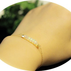 最上級 ボタンカット オパール ラッキー7ブレスレット 10月誕生石 4枚目の画像