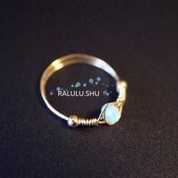 再再…販【RALULU.SHU】14KGF宝石質 最上級 エチオピア産オパール リング ピンキーリング ファランジリング 3枚目の画像
