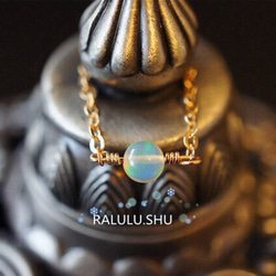 再再..販【RALULU.SHU】宝石質 エチオピア産 オパール チェーンリング ピンキーリング ファランジリング 1枚目の画像