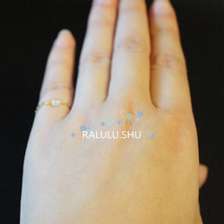 再再..販【RALULU.SHU】宝石質 エチオピア産 オパール チェーンリング ピンキーリング ファランジリング 5枚目の画像