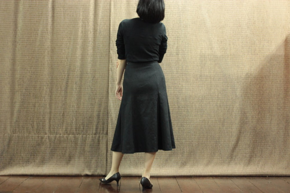一個單點產品系列全棉提花喇叭裙黑色尺寸修復可能的&lt;&lt;免費送貨&gt;&gt; 第2張的照片