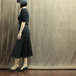 一個單點產品系列全棉提花喇叭裙黑色尺寸修復可能的&lt;&lt;免費送貨&gt;&gt; 第3張的照片