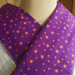 (４)星形の半襟(半衿)【紫×オレンジ】 1枚目の画像