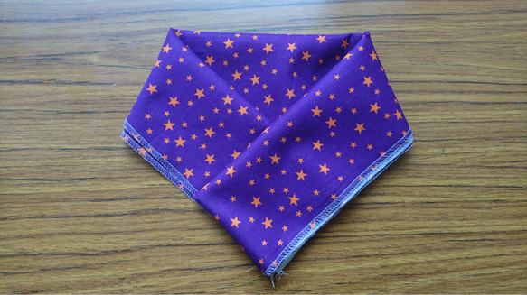 (４)星形の半襟(半衿)【紫×オレンジ】 2枚目の画像
