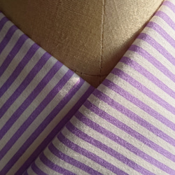 27. ストライプの半襟(紫×白) 1枚目の画像