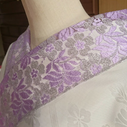 135. ラメラッセルの半襟(半衿)【紫×銀】 2枚目の画像