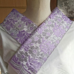 135. ラメラッセルの半襟(半衿)【紫×銀】 5枚目の画像