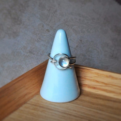 Japanese Style Moonstone Moon Silver Ring 3枚目の画像