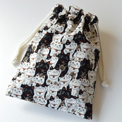 感謝価格　SALE 猫柄　巾着　おやつ入れ　小物入れ　人気　ハンドメイド 012-21-694-061_6.jpg