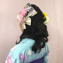 卒業式•成人式の和装に似合う♡フラワーヘッドドレス(ヘアアクセサリー) 1枚目の画像