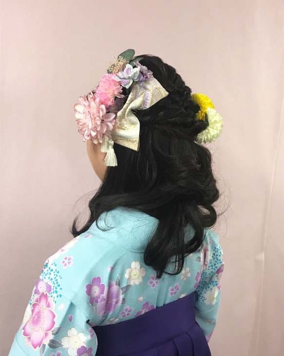 卒業式•成人式の和装に似合う♡フラワーヘッドドレス(ヘアアクセサリー) 1枚目の画像