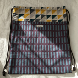 入園入学お着替え袋 リュック型#ラティスと三角 3枚目の画像