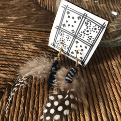 ヨルバ族ろうけつ染め、ピアス 1枚目の画像