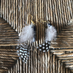 ヨルバ族ろうけつ染め、ピアス 2枚目の画像