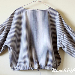 バックドロストギャザープルオーバー ドロップギャザープルオーバー型紙 型紙 Nocchi-Pattern工房