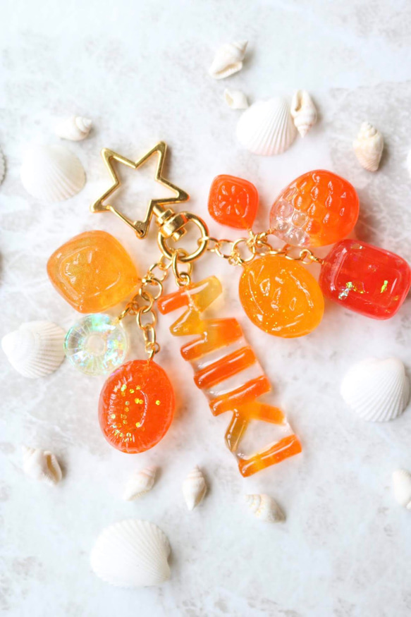 もりもりレジンドロップキーホルダー orange ver キーホルダー