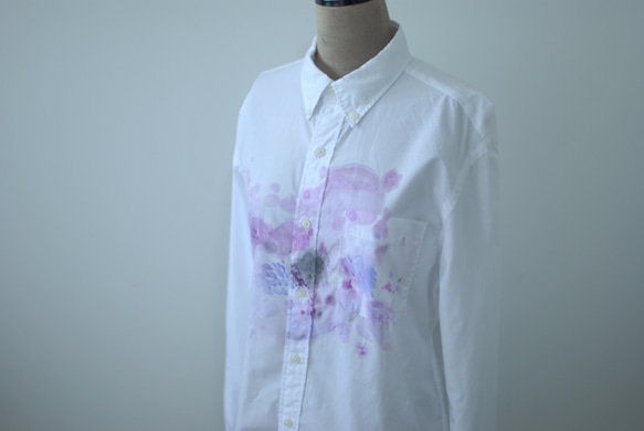 値下げ　送料無料　メンズ　ブロードシャツ　長袖「35℃」 2枚目の画像