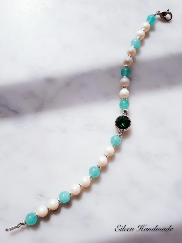 小さな幸運Tianhe石真珠のブレスレット 2枚目の画像