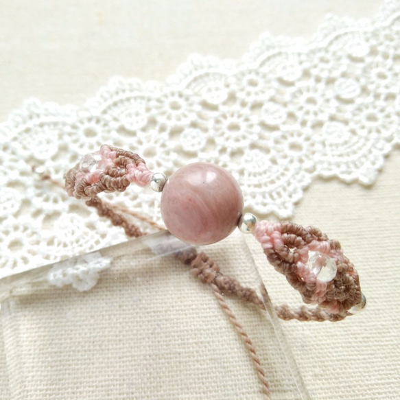 【Buho Craft】 Summer Special~ Rhodonite Macrame Bracelet 3枚目の画像