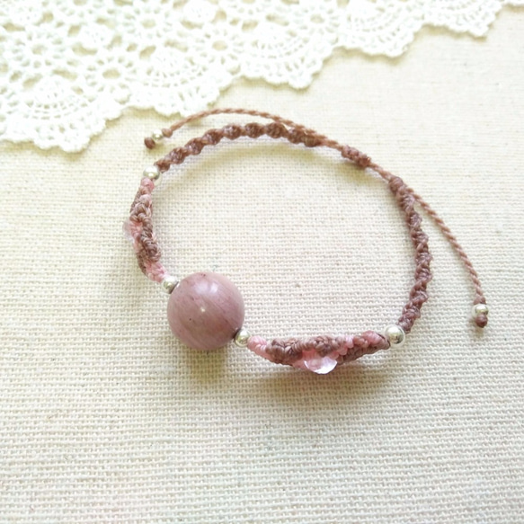 【Buho Craft】 Summer Special~ Rhodonite Macrame Bracelet 4枚目の画像