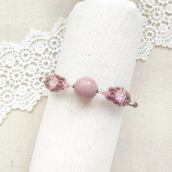 【Buho Craft】 Summer Special~ Rhodonite Macrame Bracelet 5枚目の画像