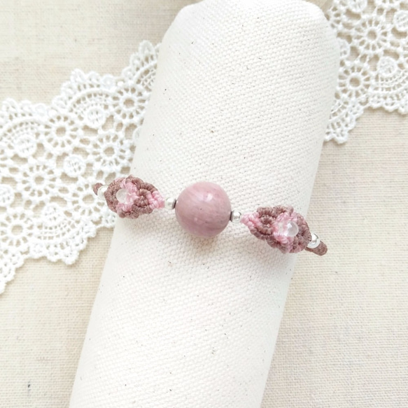 【Buho Craft】 Summer Special~ Rhodonite Macrame Bracelet 5枚目の画像