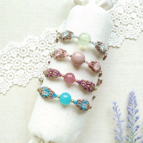 【Buho Craft】 Summer Special~ Prehnite Macrame Bracelet 6枚目の画像