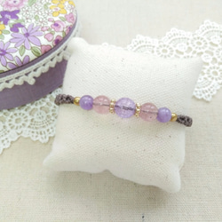 【BuhoCraft】Amethyst Macrame Bracelet 2枚目の画像