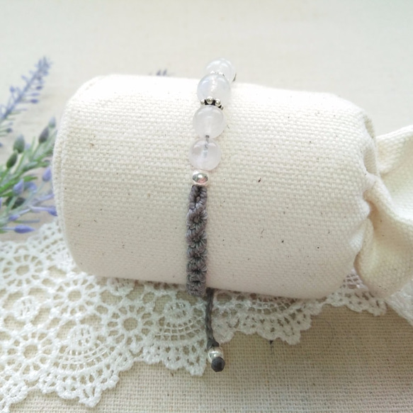 【BuhoCraft】Moonstone Macrame Bracelet 4枚目の画像