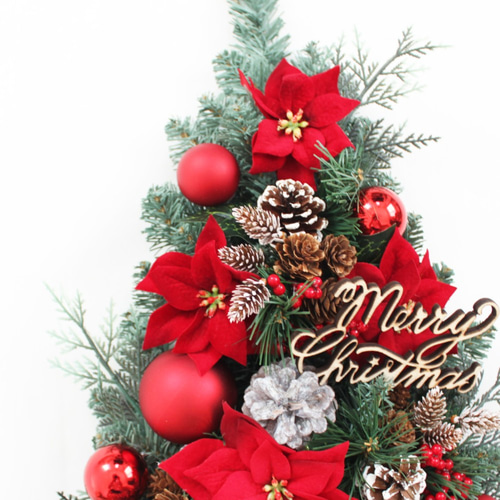 送料無料」壁に掛けるクリスマスツリー レッド系 クリスマスツリー