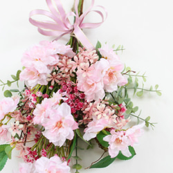 「送料無料」八重桜のスワッグリース アーティフィシャルフラワー 4枚目の画像